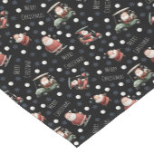 Chemin De Table Court Père Noël de golf sur noir (Coin)