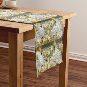 Chemin De Table Court Perroquet Cacatoès Vert Sauge Vintage Art Magnolia