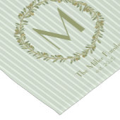 Chemin De Table Court Personalized Olive Wreath Monogram & Family Name (Coin)