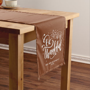 Chemin De Table Court Personnalisé Merci Famille Thanksgiving Short