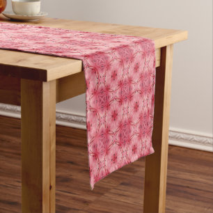 Chemin De Table Court Pétales de fleurs Abstraites en corail tendre rose