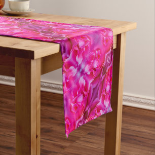 Chemin De Table Court Pétales de rose rose vif M modèle floral