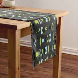 Chemin De Table Court Petite Homme Hipster Moustache Fête d'Anniversaire