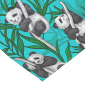 Chemin De Table Court Petits panda turquoise (Coin)