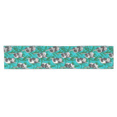 Chemin De Table Court Petits panda turquoise (Horizontal)