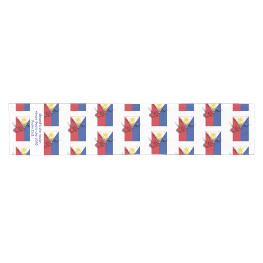 Chemin De Table Court PHILIPPINES Drapeau Écriture Customisée (Horizontal)