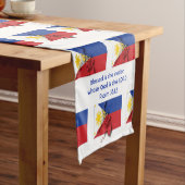 Chemin De Table Court PHILIPPINES Drapeau Écriture Customisée (In Situ)