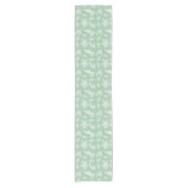 Chemin De Table Court Pine Cones Rustique Motif Blanc & Mint Holiday (Devant)