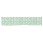 Chemin De Table Court Pine Cones Rustique Motif Blanc & Mint Holiday (Horizontal)