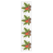Chemin De Table Court Pinecones et Cardinal Christmas Table Runner (Devant)