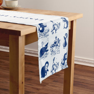 Chemin De Table Court Pingouins, baleines et dauphins