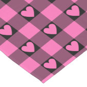 Chemin De Table Court Pink Black Buffalo Heart Plaid Table Runner (Coin)