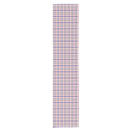 Chemin De Table Court Pink Blue Plaid Classic Pattern Retro Table Runner (Devant)