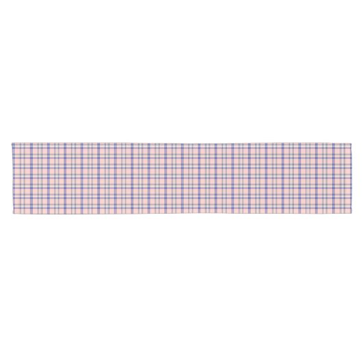 Chemin De Table Court Pink Blue Plaid Classic Pattern Retro Table Runner (Horizontal)