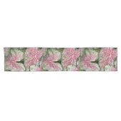 Chemin De Table Court Pink Caladium Feuilles Floral (Horizontal)