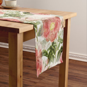 Chemin De Table Court Pink Camellia