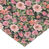 Chemin De Table Court Pink Floral Black Table Runner (Coin)