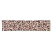 Chemin De Table Court Pink Floral Black Table Runner (Horizontal)