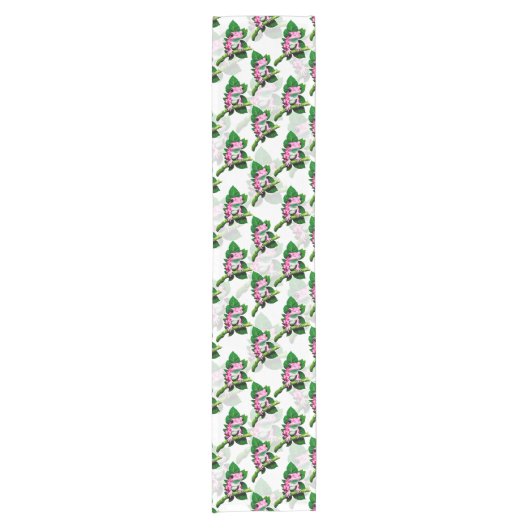 Chemin De Table Court Pink Frog On Green Leaf Pattern Design (Devant)