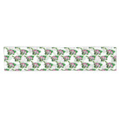 Chemin De Table Court Pink Frog On Green Leaf Pattern Design (Horizontal)