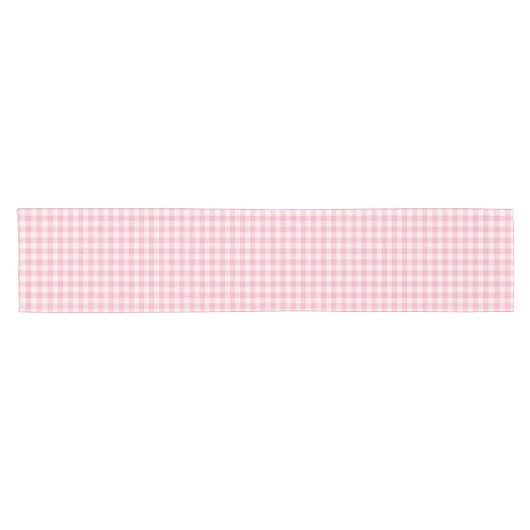 Chemin De Table Court Pink Gingham Pattern Girly Check Plaid Checkered (Horizontal)