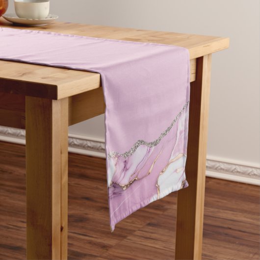 Chemin De Table Court PINK MARBLE AGATE Runner Table (In Situ)