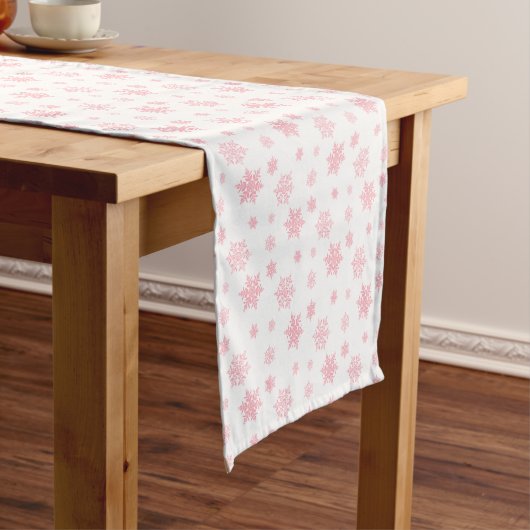 Chemin De Table Court Pink Whimsflake Motif esthétique (In Situ)