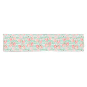 Chemin De Table Court Pinstripe Floral Pattern Table Runner (Horizontal)
