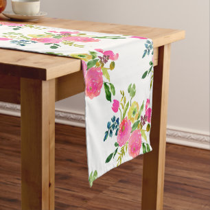 Chemin De Table Court PixDezines floral/watercolor/ranunculus