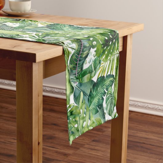 Chemin De Table Court PixDezines Lush Greenery Tropical Foliage (In Situ)