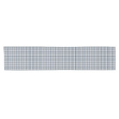 Chemin De Table Court Plaid blanc bleu 1 (Horizontal)