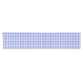 Chemin De Table Court Plaid blanc bleu 2 (Horizontal)