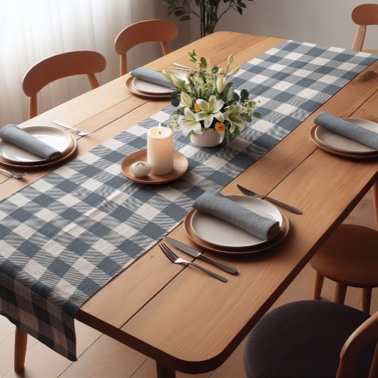Chemin De Table Court Plaid Buffalo Farmhouse