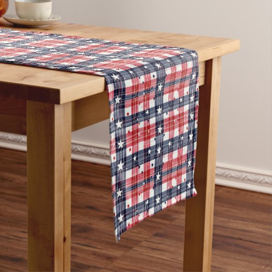 Chemin De Table Court Plaid du 4 juillet (In Situ)