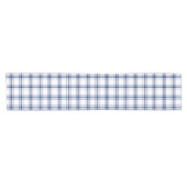 Chemin De Table Court Plaid Nautical Bleu et Blanc (Horizontal)