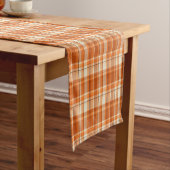 Chemin De Table Court Plaid orange (In Situ)