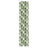 Chemin De Table Court Plaid Patchwork Émeraude (Devant)