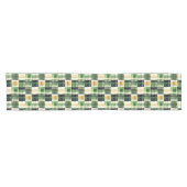 Chemin De Table Court Plaid Patchwork Émeraude (Horizontal)