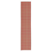 Chemin De Table Court Plaid rustique rouge et vert clair (Devant)