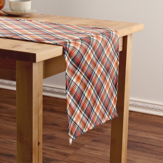 Chemin De Table Court Plaid Tartan orange (In Situ)