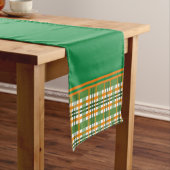 Chemin De Table Court Plaid Vert Et Orange (In Situ)