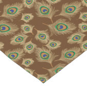 Chemin De Table Court Plumes de paon beige au chocolat Brown (Coin)