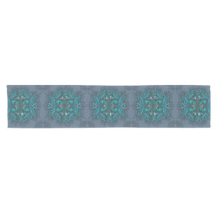 Chemin De Table Court Plumes de paon mystique