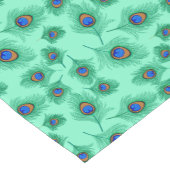 Chemin De Table Court Plumes de paon turquoise sur Aqua clair (Coin)
