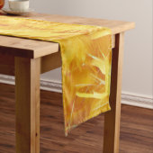 Chemin De Table Court Plumes jaune vif (In Situ)