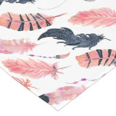 Chemin De Table Court Plumes Rose Boho (Coin)