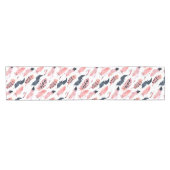 Chemin De Table Court Plumes Rose Boho (Horizontal)