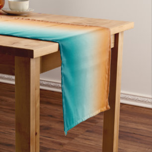 Chemin De Table Court Plutôt Ombre Sunny Orange & Turquoise Blue Gradie
