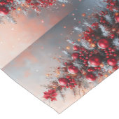 Chemin De Table Court Poinsettia d'arbre de Noël Hiver Neige (Coin)