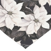 Chemin De Table Court poinsettia noir et blanc chic (Coin)